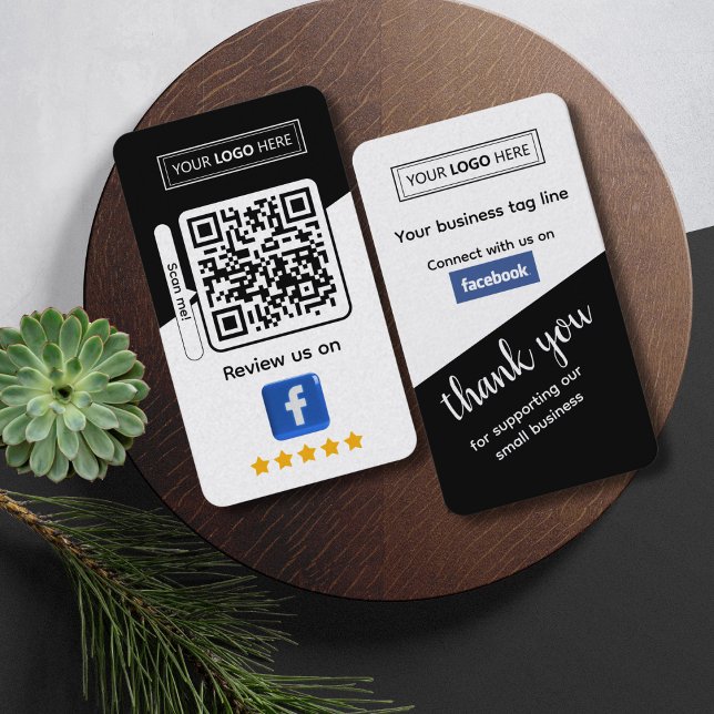 Carte De Visite Avis sur l'entreprise Facebook avec code QR (Facebook reviews)