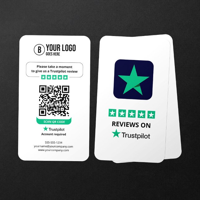 Carte De Visite Avis sur l'entreprise Lien Trustpilot Avis Code QR (Créateur téléchargé)