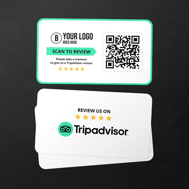 Carte De Visite Avis Tripadvisor Évaluation 5 Étoiles Code QR Scan (Créateur téléchargé)