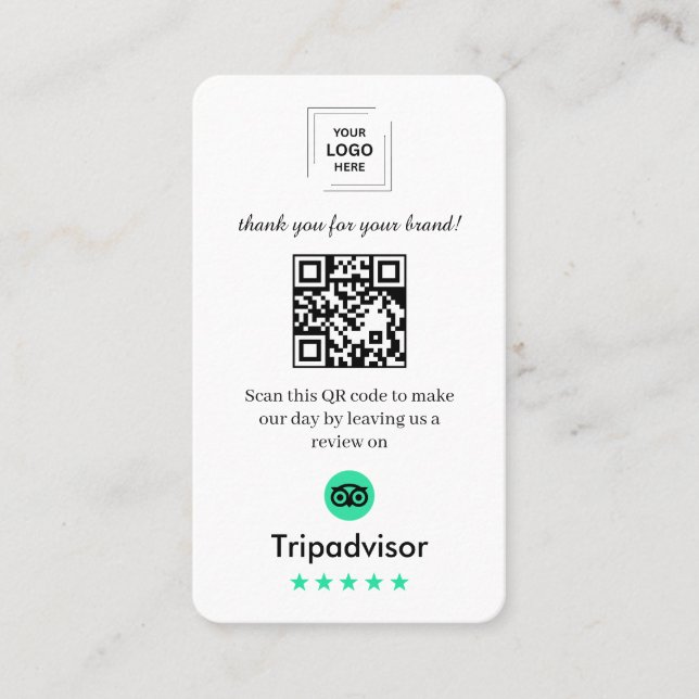 Carte De Visite Avis TripAdvisor QR Style de commentaires clients (Devant)