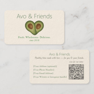 Carte De Visite Avo et amis   Logo Avocado Aliments sains -