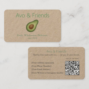Carte De Visite Avo et amis   Logo Avocado Aliments sains -