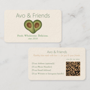 Carte De Visite Avo et amis Logo Avocado Aliments sains -