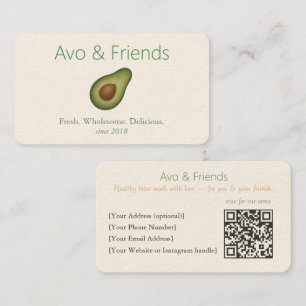 Carte De Visite Avo et amis   Logo Avocado Aliments sains -