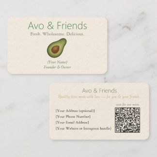 Carte De Visite Avo et amis | Logo Avocado Aliments sains -