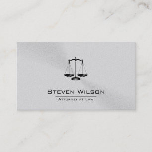 Carte De Visite Avocat à la loi Blanc et argent Acier à l'échelle