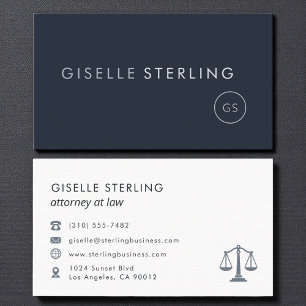 Carte De Visite Avocat à la Loi Échelles de Justice Bleu Marine