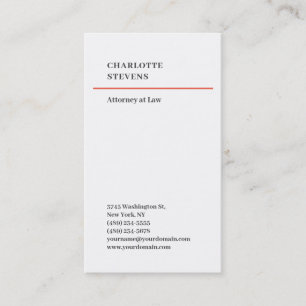 Carte De Visite Avocat à la loi Minimaliste tendance Élégant simpl