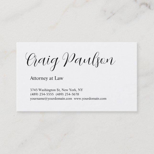 Carte De Visite Avocat à la mode en droit spécial unique (Devant)