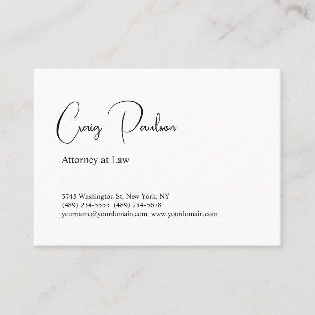 Carte De Visite Avocat à la mode en droit spécial unique (Devant)