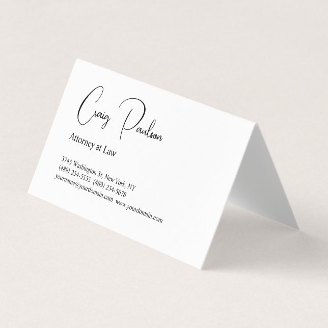 Carte De Visite Avocat à la mode en droit spécial unique (Devant)