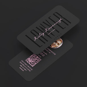 Carte De Visite Avocat au cabinet d'avocat minimal rose noir