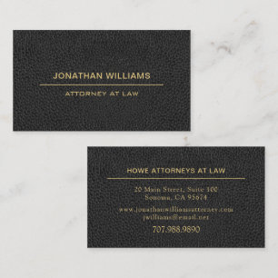 Carte De Visite Avocat Avocat Faux Cuir Or Noir