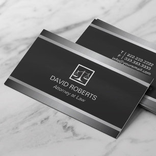 Carte De Visite Avocat avocat professionnel Black & Silver