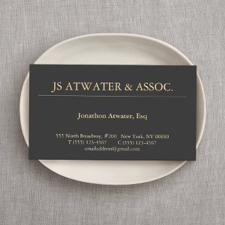 Carte De Visite Avocat avocat professionnel élégant Noir