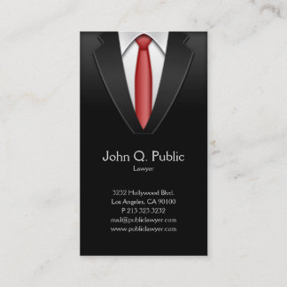 Carte De Visite Avocat avocat sur mesure noir costume rouge Cravat