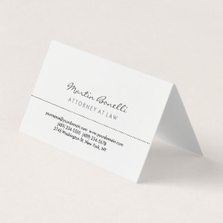 Carte De Visite Avocat blanc à la loi Excellent Traditionnel Simpl