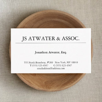 Carte De Visite Avocat blanc professionnel élégant
