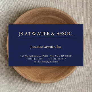 Carte De Visite Avocat bleu de la marine professionnelle