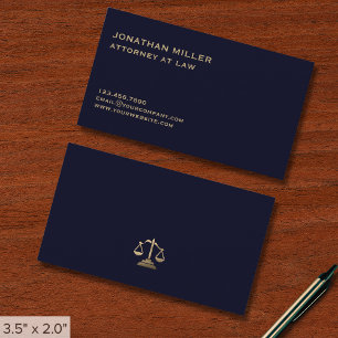 Carte De Visite Avocat bleu de la marine simple