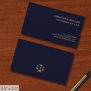 Carte De Visite Avocat bleu et or de la Marine