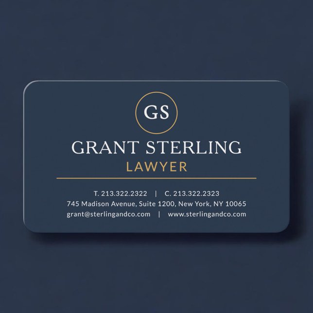 Carte De Visite Avocat Bleu Marine Professionnel (Créateur téléchargé)
