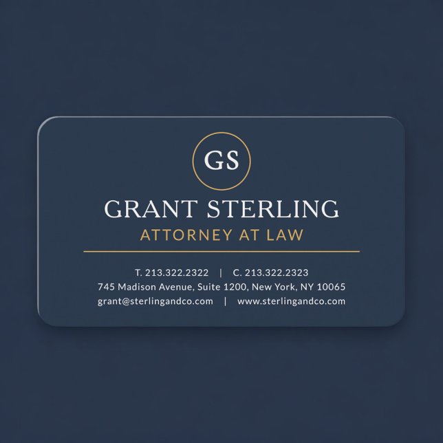 Carte de visite avocat bleu marine professionnelle (Créateur téléchargé)