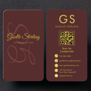 Carte de visite avocat Bourgogne Or QR Code