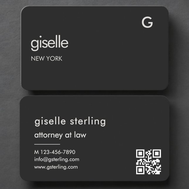 Carte de visite Avocat Code QR Noir (Créateur téléchargé)