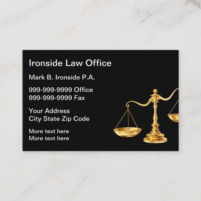Carte De Visite Avocat de cabinet de droit classe (Devant)