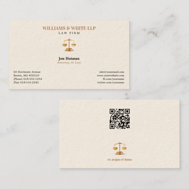 Carte De Visite Avocat de droit | Avocat (Devant / Derrière)