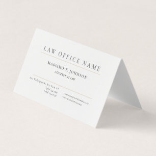 Carte De Visite Avocat de droit classique minimaliste simple