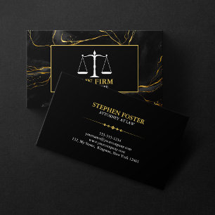 Carte De Visite Avocat de droit luxueux en or noir