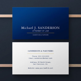 Carte De Visite Avocat de droit luxueux minimal élégant marine
