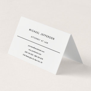 Carte De Visite Avocat de droit minimaliste classique Pro
