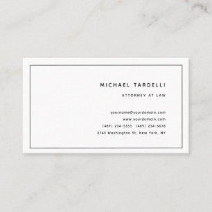 Carte De Visite Avocat de droit Minimaliste Classique Professionne
