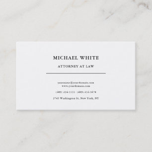 Carte De Visite Avocat de droit minimaliste professionnel