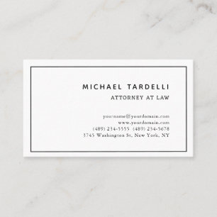Carte De Visite Avocat de droit minimaliste professionnel classiqu