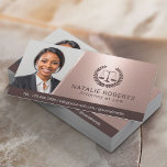 Carte De Visite Avocat de droit Rose moderne Gold Avocat photo<br><div class="desc">Attorney at Law Modern Rose Gold Lawyer Cartes de visite photo.</div>