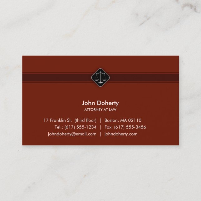 Carte De Visite Avocat de la loi| Avocat (Devant)