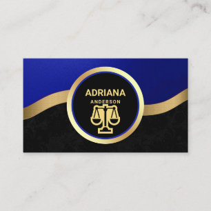 Carte De Visite Avocat de la Royal Blue Gold - Avocat de la justic