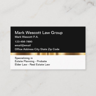 Carte De Visite Avocat De Planification De L'Immobilier Et Des Ét