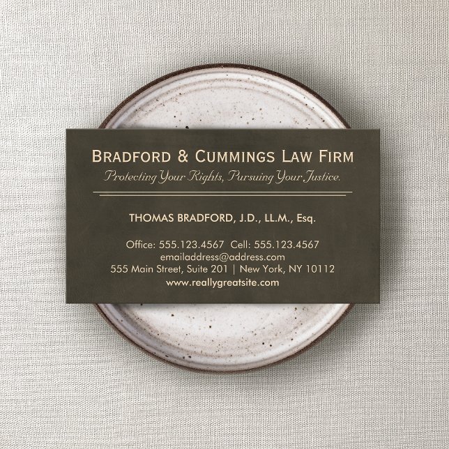 Carte De Visite Avocat d'entreprise brun (Créateur téléchargé)