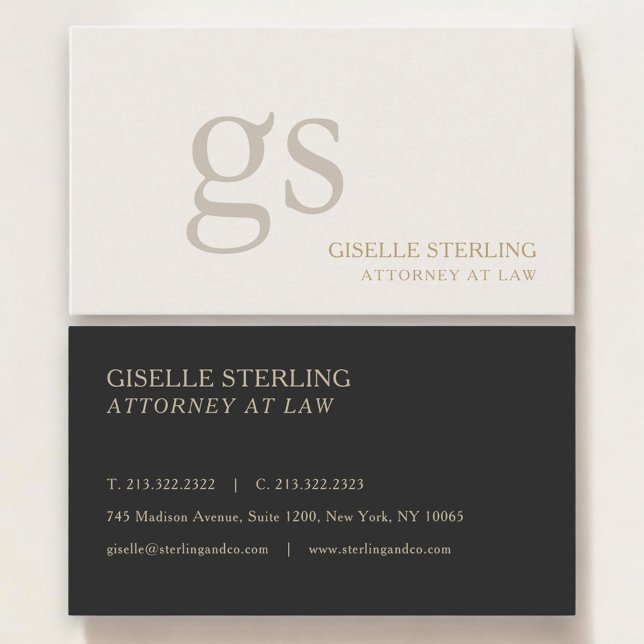 Carte De Visite Avocat Droit Monogramme Professionnel (Créateur téléchargé)
