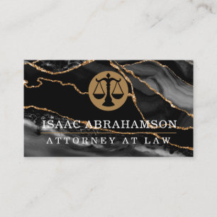 Carte De Visite Avocat Droitier Agate Noire 