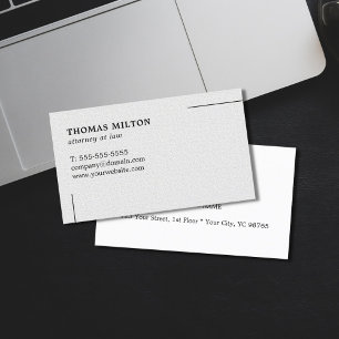 Carte De Visite Avocat élégant minimaliste de blanc de texture