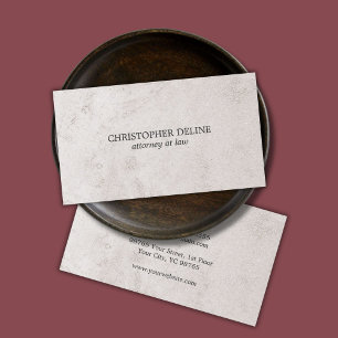 Carte De Visite Avocat élégant simple de texture de pierre de Faux