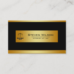 Carte De Visite Avocat en droit Noir et or Échelle juridique