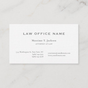 Carte De Visite Avocat en Linge de Luxe Bureau de Droit
