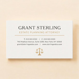 Carte De Visite Avocat en planification successorale Beige or neut